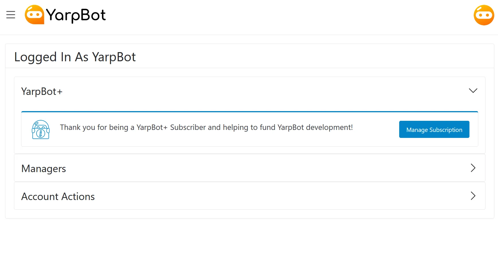 Manage Subscription Button