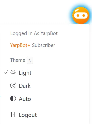 Subscription User Menu
